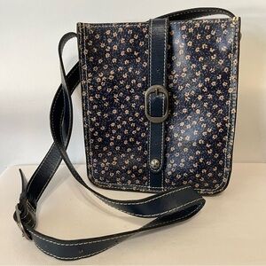 Patricia Nash Venesia Pouch Denim Daisy Blue Floral Crossbody
